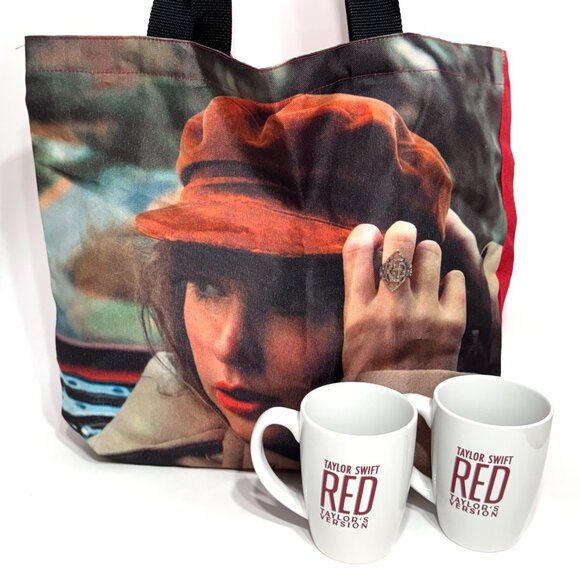 Taylor Swift x Capital One Red TV Taylor's Version Album Cover Tote Bag Mugs NIB - Picture 1 of 12